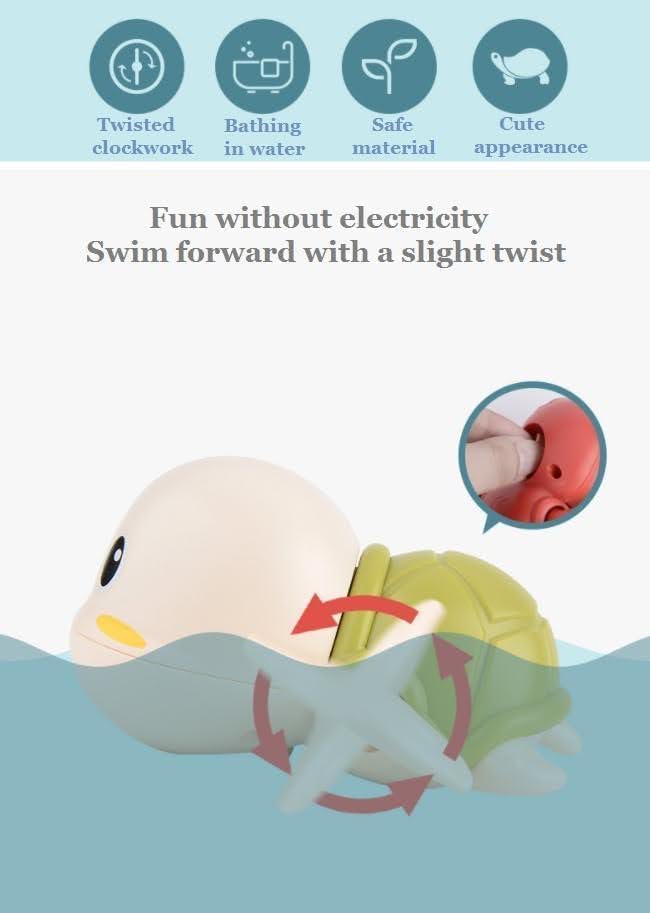 Wind-Up Bath Toys for Babies β Set of 3 Floating Swimming Toys (Turtle, Duck & Penguin) β Fun Water Toys for Toddlers 1+ in Bathtub & Pool
