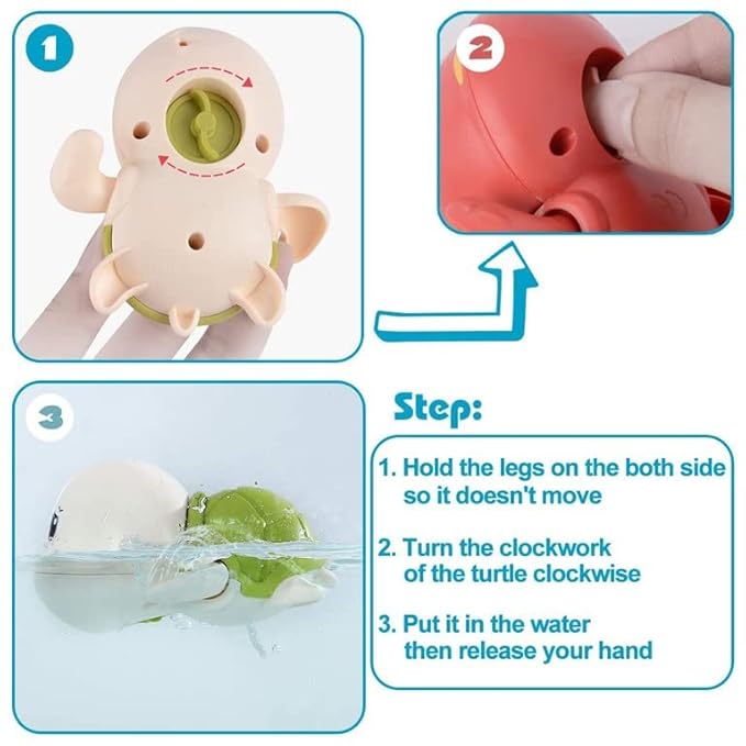 Wind-Up Swimming Bath Toys for Toddlers β Floating Water Play Toy for Kids 1+ Years β Cute Baby Bathtub Toy for Pool & Tub Fun