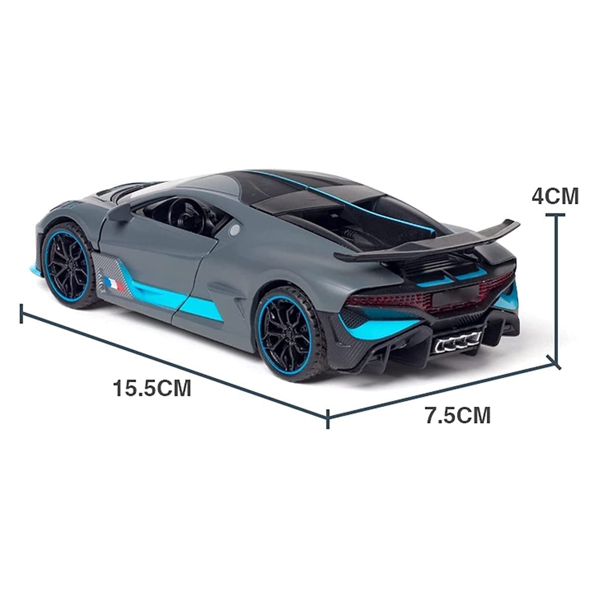 Bugatti Divo 1:32 Exclusive Alloy Metal Pull Back Die-cast Car Diecast Metal Pullback Toy car with Openable Doors & Light, Music Boys Gifts Toys for Kids