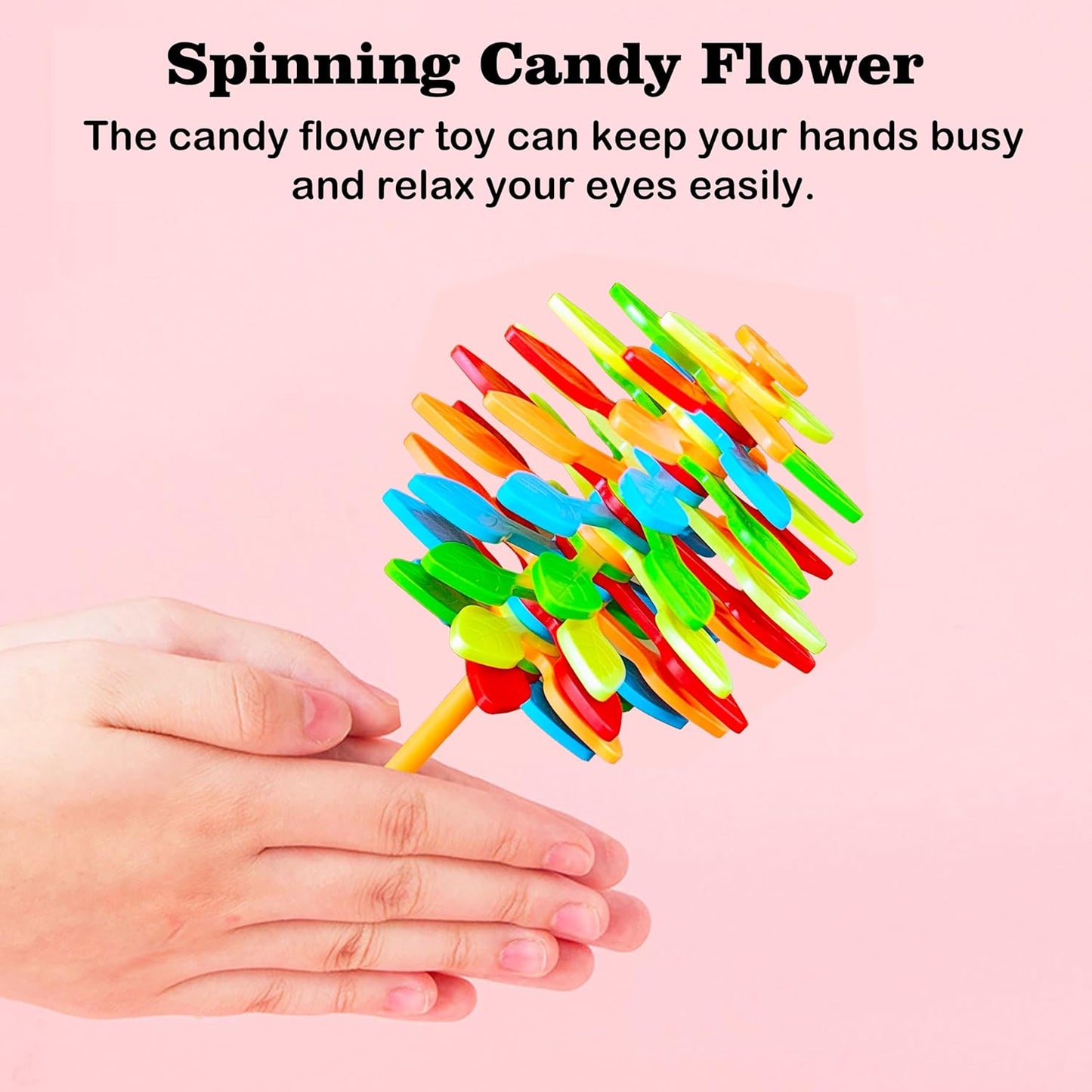 Spinning Candy Flower Fidget Toy – Multicolor Stress Relief & Sensory Spinner for Kids & Adults