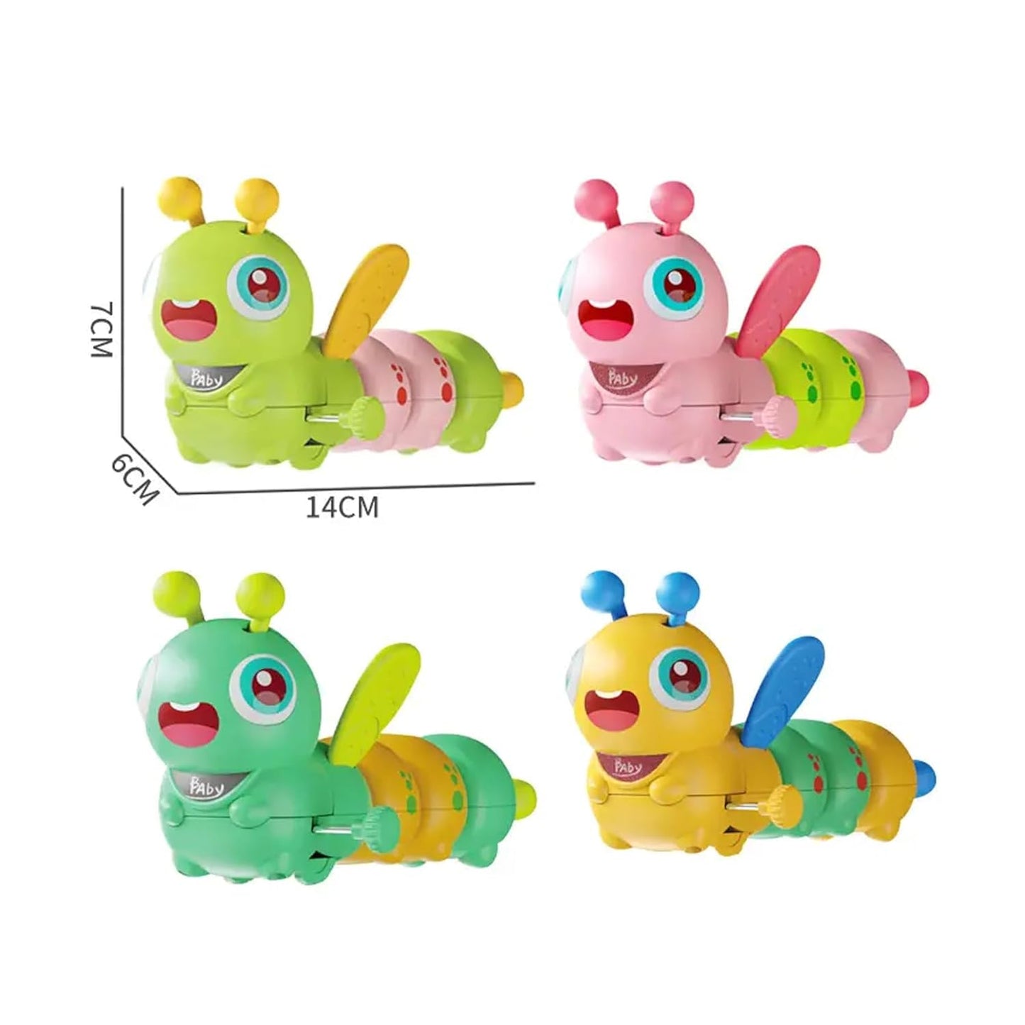 Zunbella Wind-Up Caterpillar Toy for Babies β Cute Insect Toy with Moving Legs & Wings β Non-Toxic Early Learning Toy for Kids 1+ Year