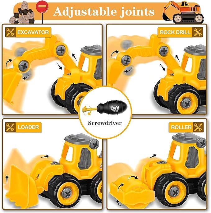 Interactive Push‑Along Construction Excavator Toy – Realistic Digging Action for Toddlers (Ages 2+)