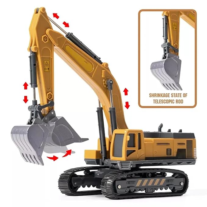 Bulldozer & Excavator 2‑in‑1 Push‑Along Construction Toy for Toddlers (Ages 2+)