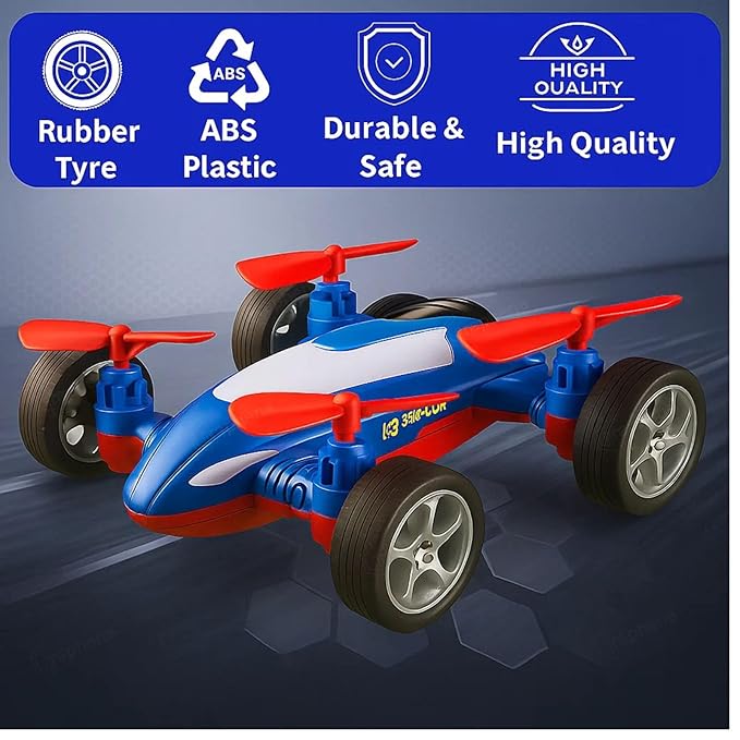 Zunbella 2-in-1 Flying Style Racer Toy โ Pull Back Car with Propeller Wings โ Action Toy for Kids 3+