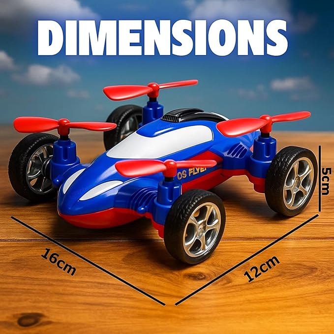Zunbella 2-in-1 Flying Style Racer Toy โ Pull Back Car with Propeller Wings โ Action Toy for Kids 3+