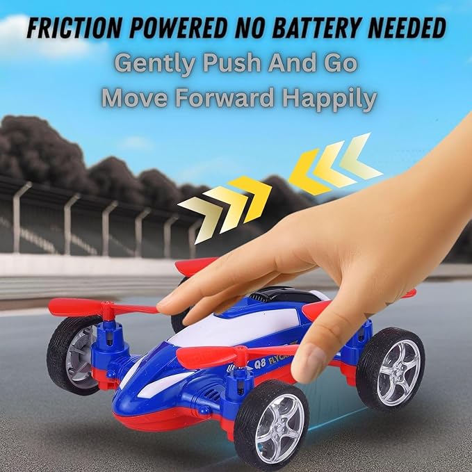 Zunbella 2-in-1 Flying Style Racer Toy โ Pull Back Car with Propeller Wings โ Action Toy for Kids 3+