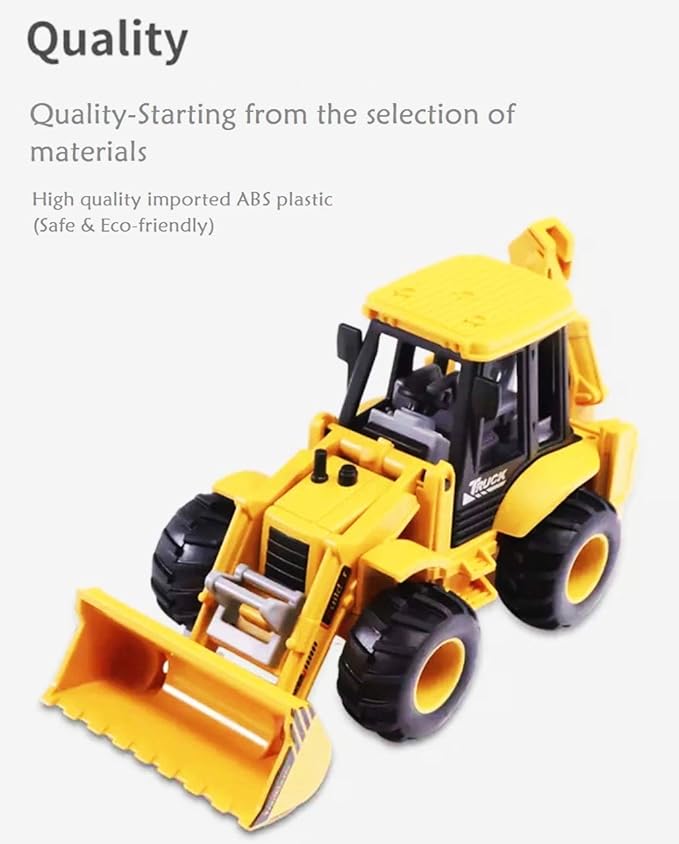 2‑in‑1 Bulldozer & Excavator Construction Toy – Durable Push‑Along Vehicle for Kids 2+ Years