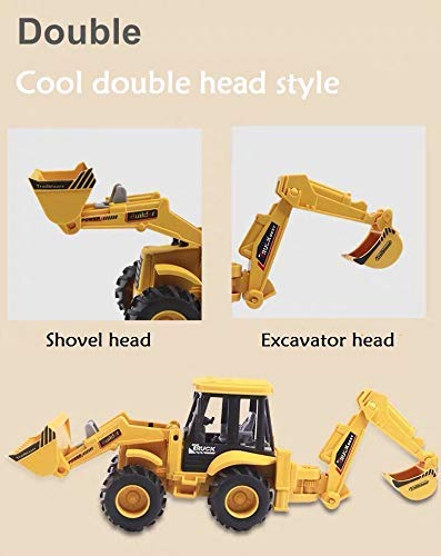 2‑in‑1 Bulldozer & Excavator Construction Toy – Durable Push‑Along Vehicle for Kids 2+ Years