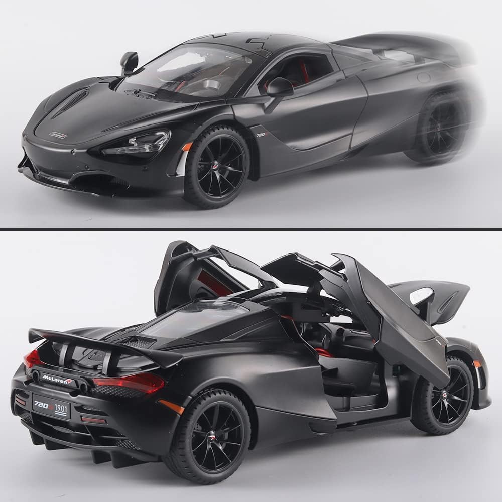 McLaren 720s Model Car Sports Car 1:32 Exclusive Alloy Metal Pull Back Die-cast Diecast Metal Pullback Toy car with Openable Doors & Light Music Gifts Toys for Kids
