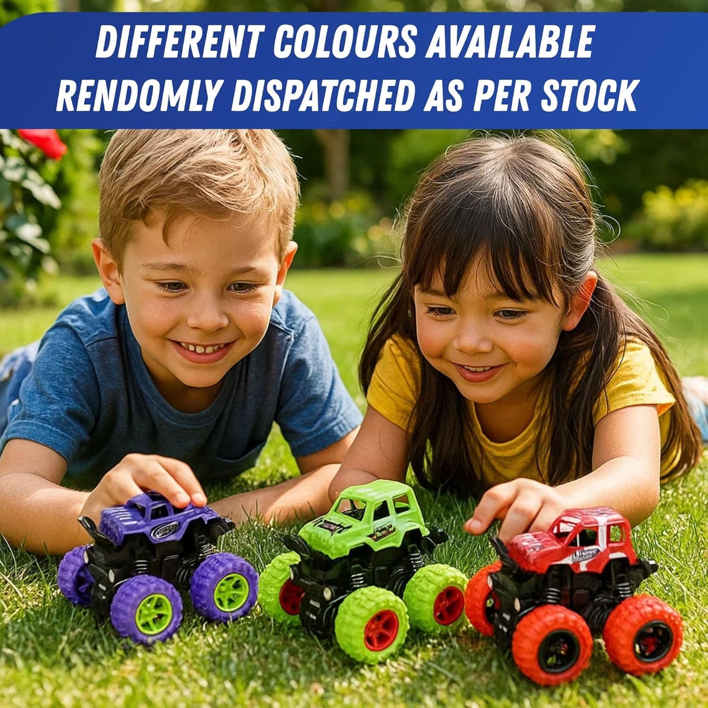 Zunbella Monster Truck Toy Duo – Friction Powered Flip Cars for Toddlers – Stunt Vehicle Twin Pack