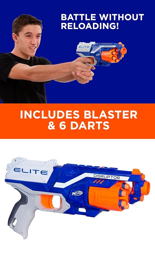Zunbella Elite Foam Dart Blaster Toy – 6-Dart Rapid-Fire Revolver Gun for Kids – Safe Soft Bullet Shooting Toy for Indoor Outdoor Play
