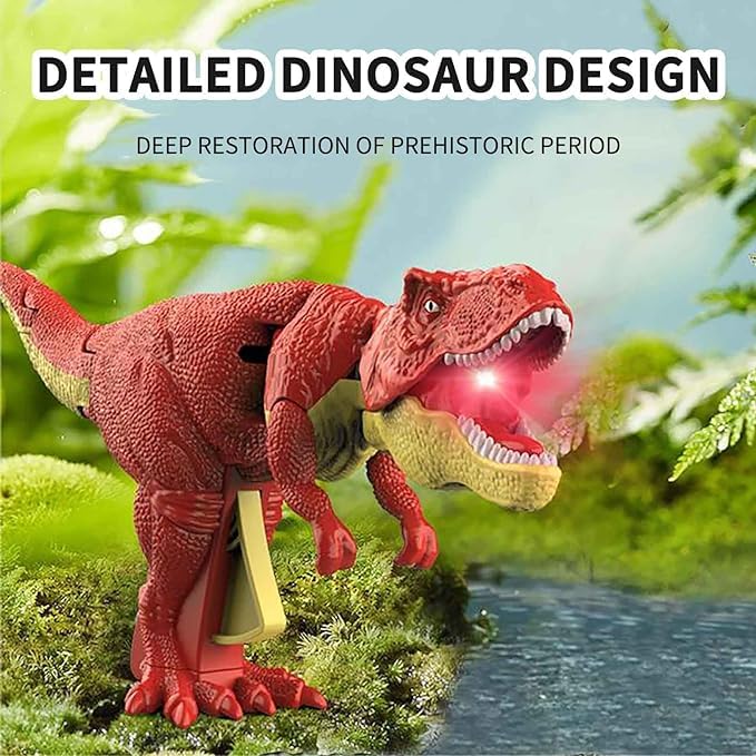 Dinosaur Toy Trigger T-Rex Innovative Telescoping & Swinging Features Realistic Design with Engaging Sound Effects & Lights - Multi Color