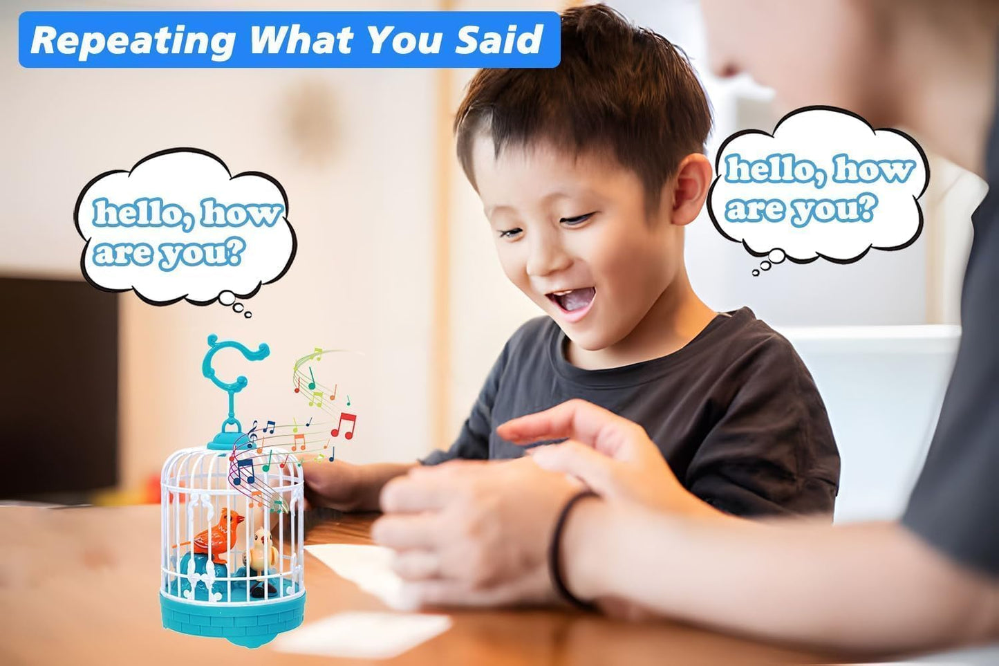 Talking Bird Toy for Kids | Interactive Toy & Repeat What You Said | Singing & Chirping in The Birdcage | Gifts for Babies, Kids & Children