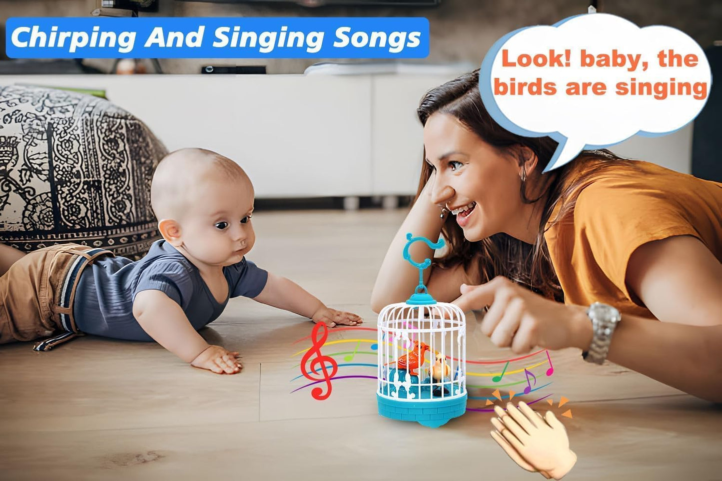 Talking Bird Toy for Kids | Interactive Toy & Repeat What You Said | Singing & Chirping in The Birdcage | Gifts for Babies, Kids & Children