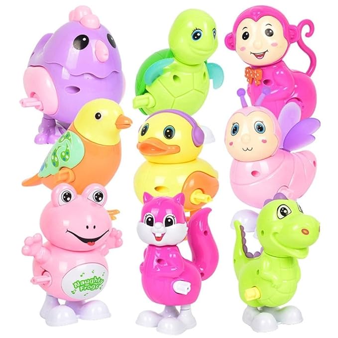 Wind-Up Animal Toys for Kids – Set of 3 Cute Bird, Bee & Chick Figures – Early Learning Baby Toys with Movable Parts