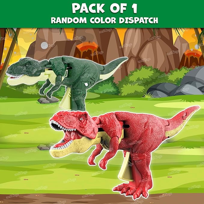 Dinosaur Toy Trigger T-Rex Innovative Telescoping & Swinging Features Realistic Design with Engaging Sound Effects & Lights - Multi Color