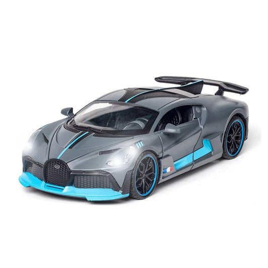 Bugatti Divo 1:32 Exclusive Alloy Metal Pull Back Die-cast Car Diecast Metal Pullback Toy car with Openable Doors & Light, Music Boys Gifts Toys for Kids