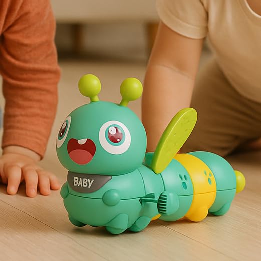 Zunbella Wind-Up Caterpillar Toy for Babies – Cute Insect Toy with Moving Legs & Wings – Non-Toxic Early Learning Toy for Kids 1+ Year