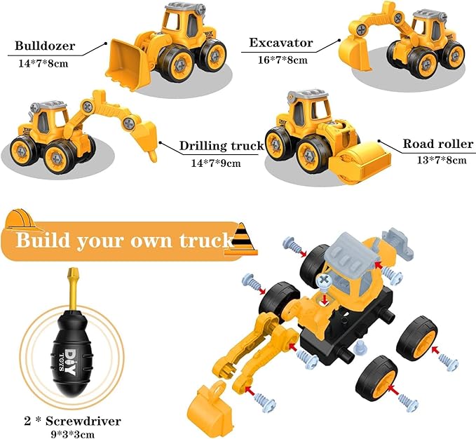 Interactive Push‑Along Construction Excavator Toy – Realistic Digging Action for Toddlers (Ages 2+)