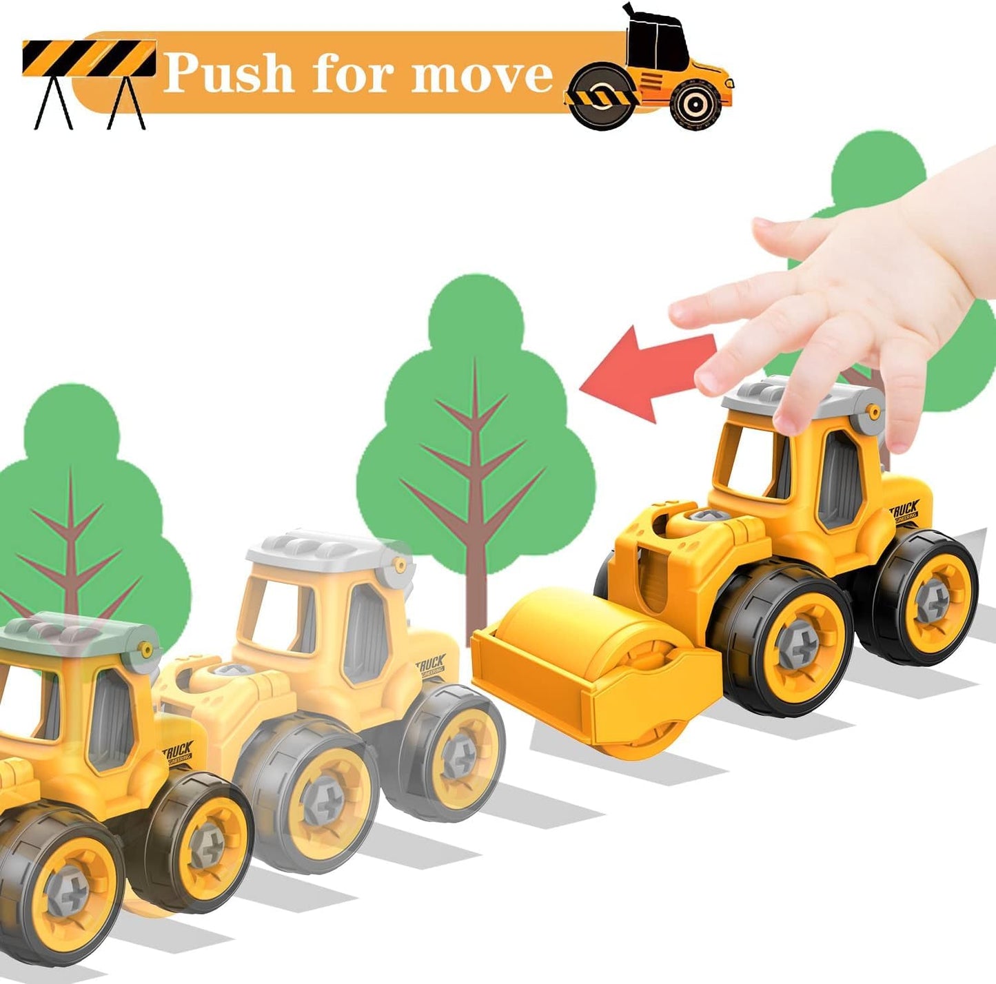 Interactive Push‑Along Construction Excavator Toy – Realistic Digging Action for Toddlers (Ages 2+)