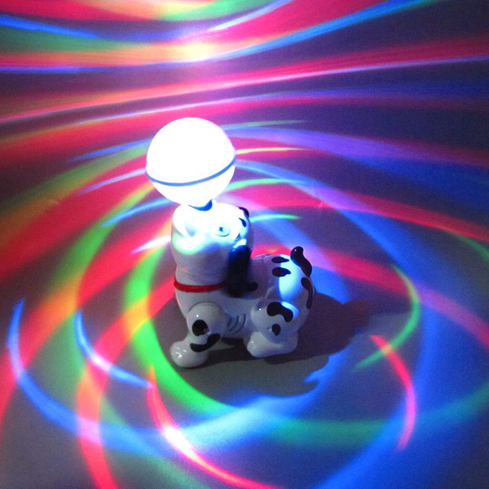 Zunbella Rotating Disco Dog Toy – Light & Music Spinning Puppy