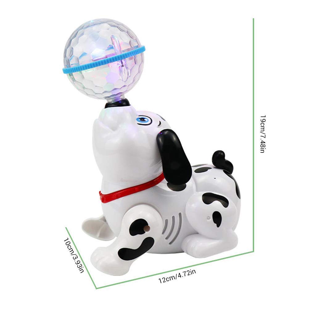 Zunbella Rotating Disco Dog Toy – Light & Music Spinning Puppy