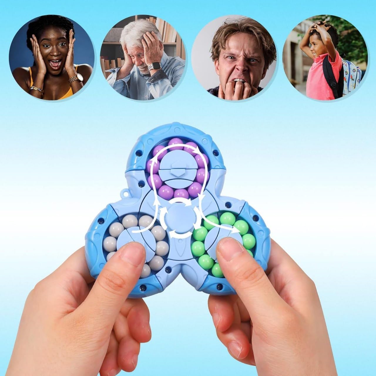 Rotating Infinity Bean Cube – Sensory Fidget & Stress Relief Toy for Kids & Adults (Multicolor)