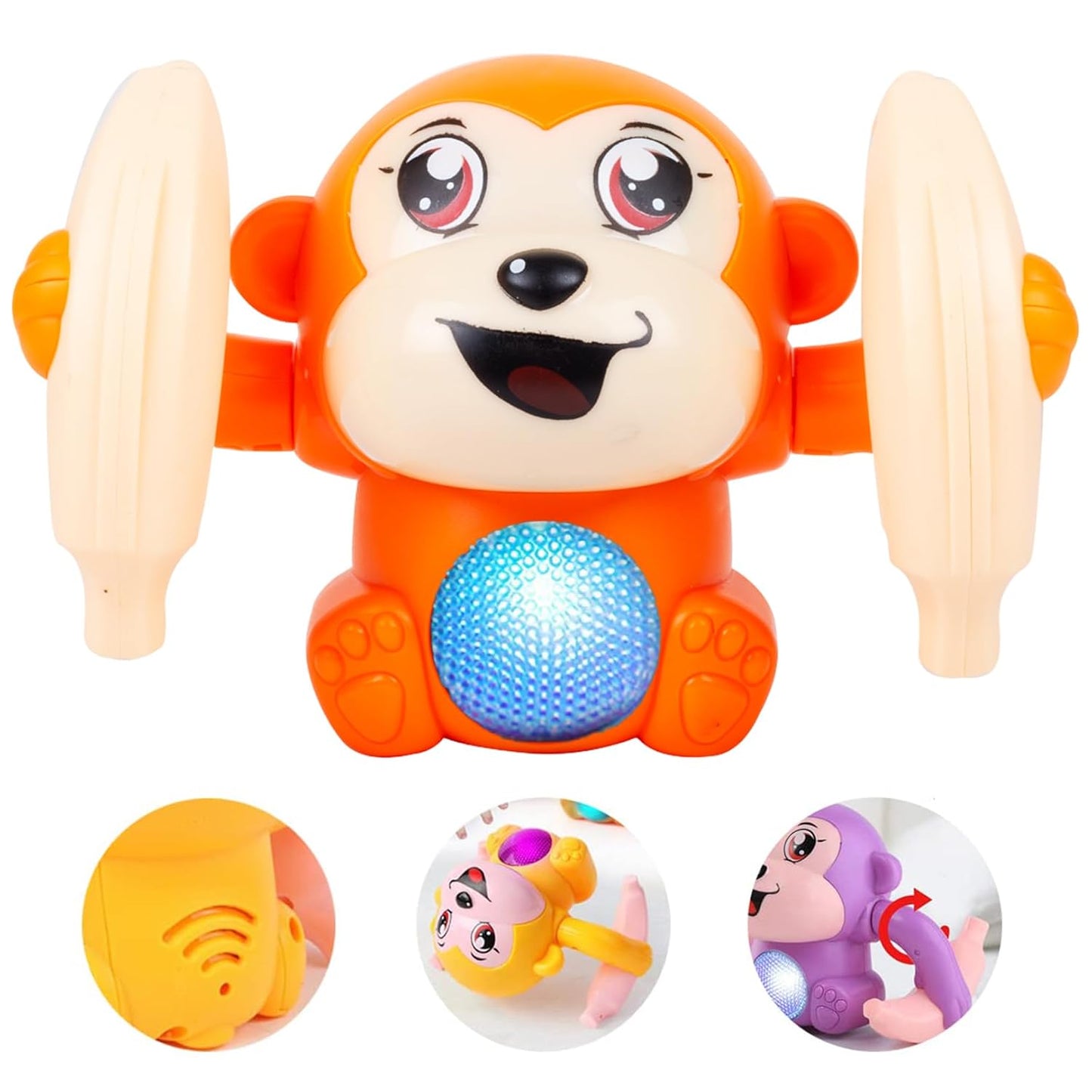 Zunbella Banana Monkey Toy – Musical Light‑Up Monkey for Toddlers