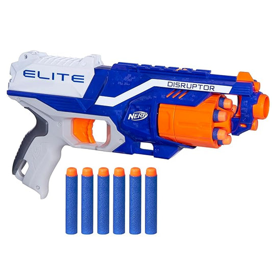 Zunbella Elite Foam Dart Blaster Toy – 6-Dart Rapid-Fire Revolver Gun for Kids – Safe Soft Bullet Shooting Toy for Indoor Outdoor Play