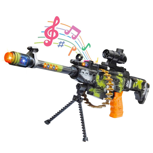 Zunbella PUBG Style Toy Gun for Kids – Battery-Operated with Lights, Music & Vibrating Effects – Big Combat Machine Toy for 3+ Years